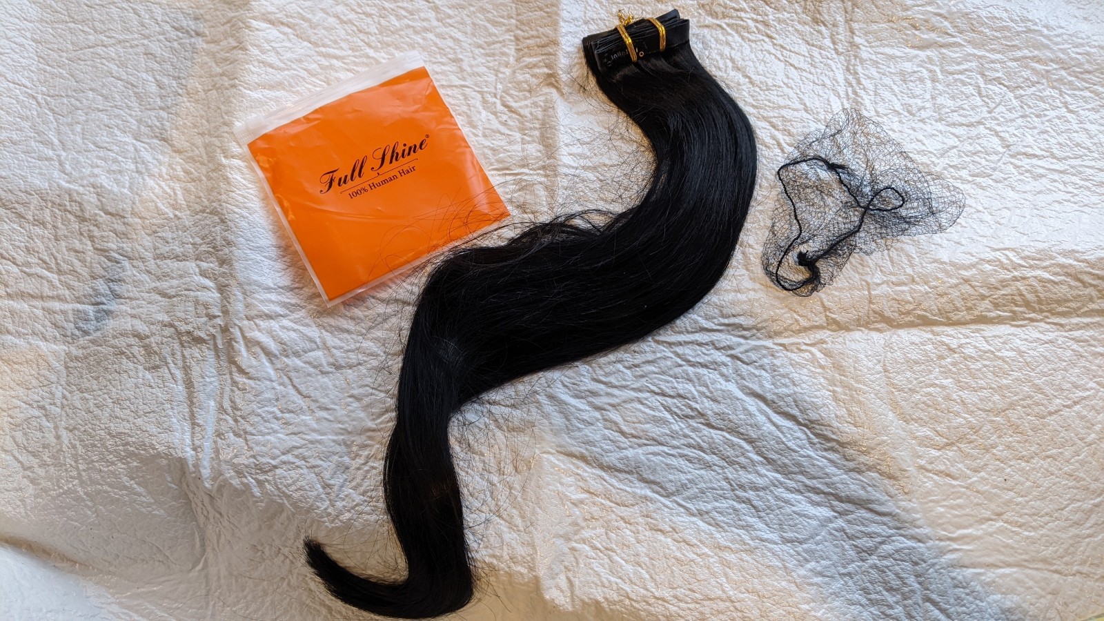 Full Shine 100% human hair Clip in Hair extensions Black 24 inch