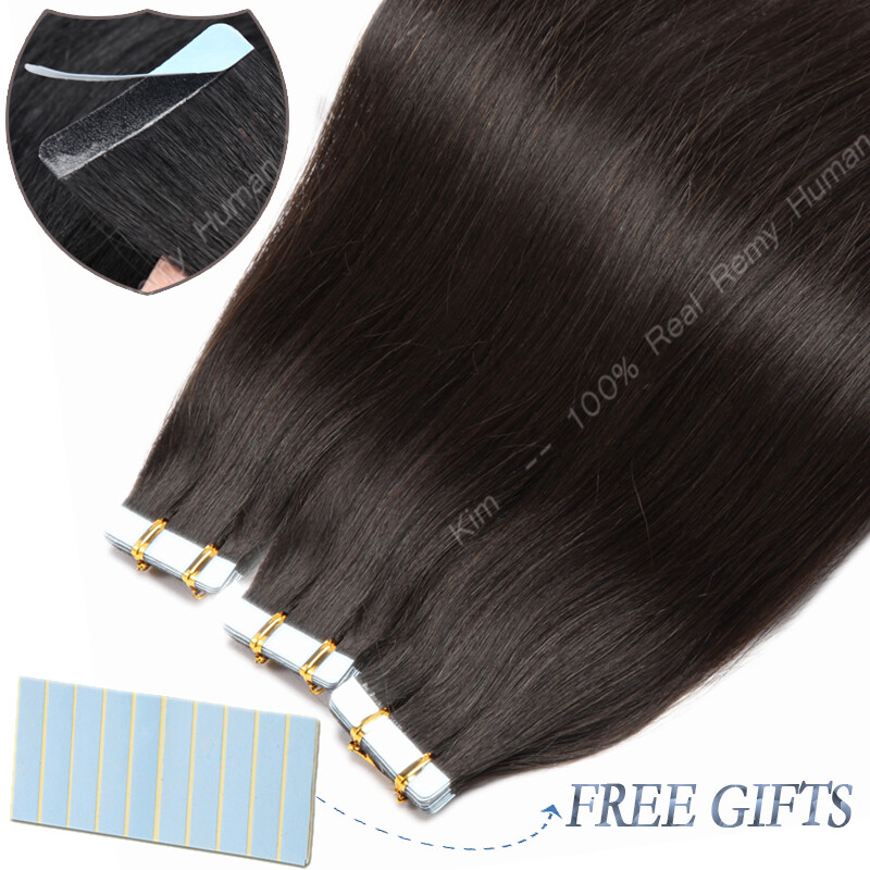 GREY Thick Skin Weft Tape in Real Remy Human Hair Extension Thick Glue CLEARANCE