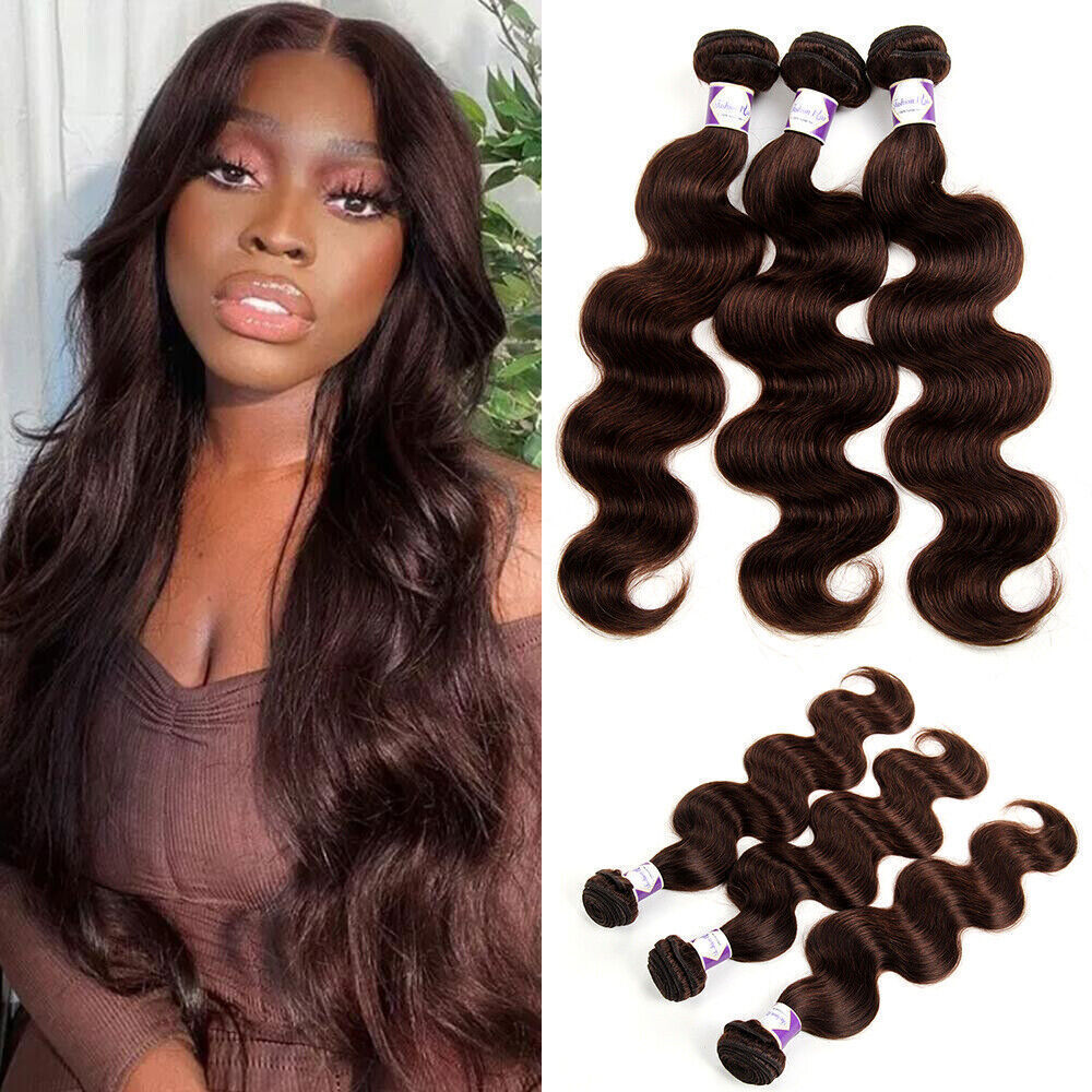 9A Brazilian Human Hair Bundles Light / Dark Brown Body Wave Bundles 1/3/4 Weft