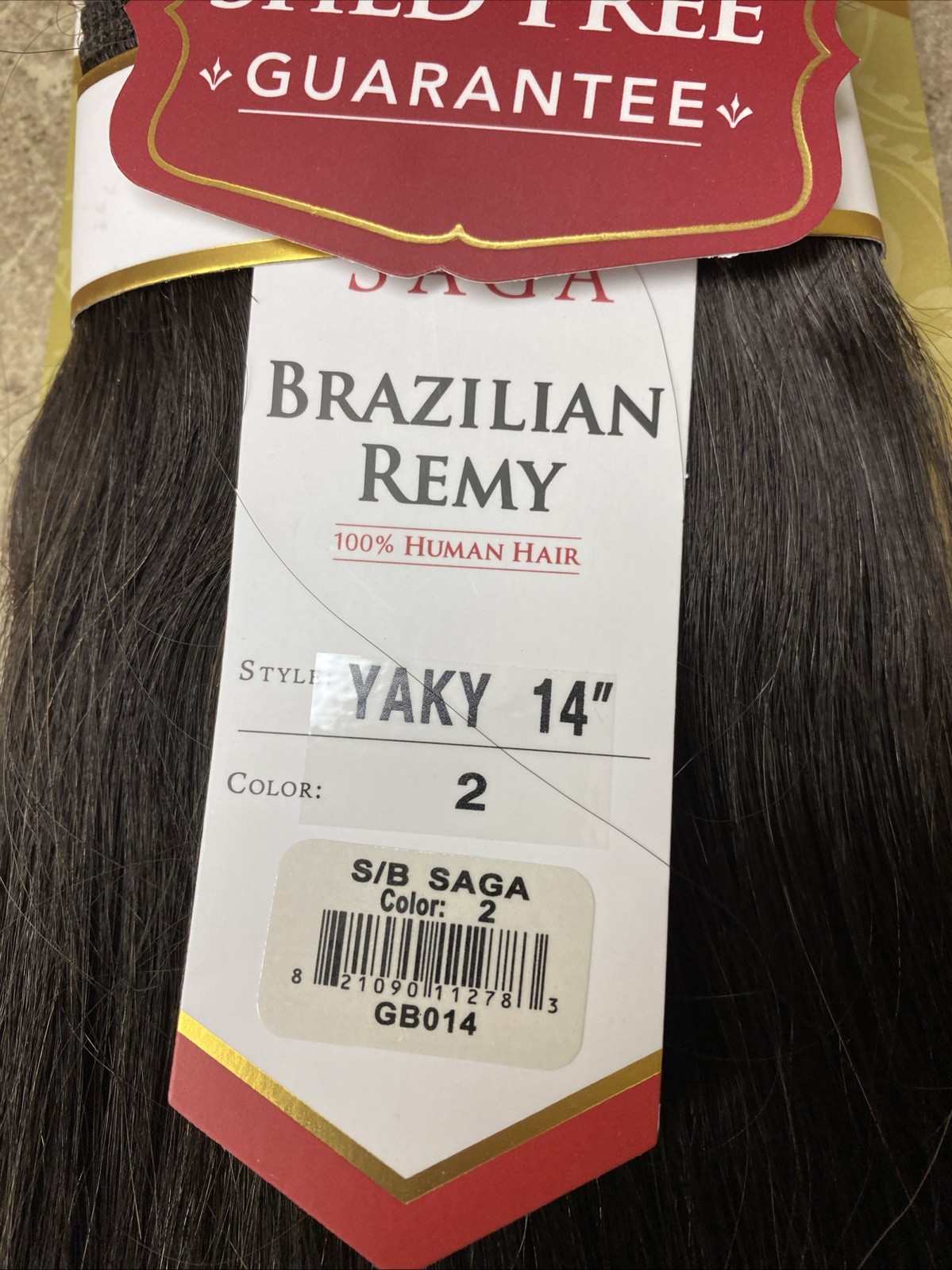 Saga Brazilian Remy Yaki 14” Color 2 Dark Brown 100% Human Hair for Weaving