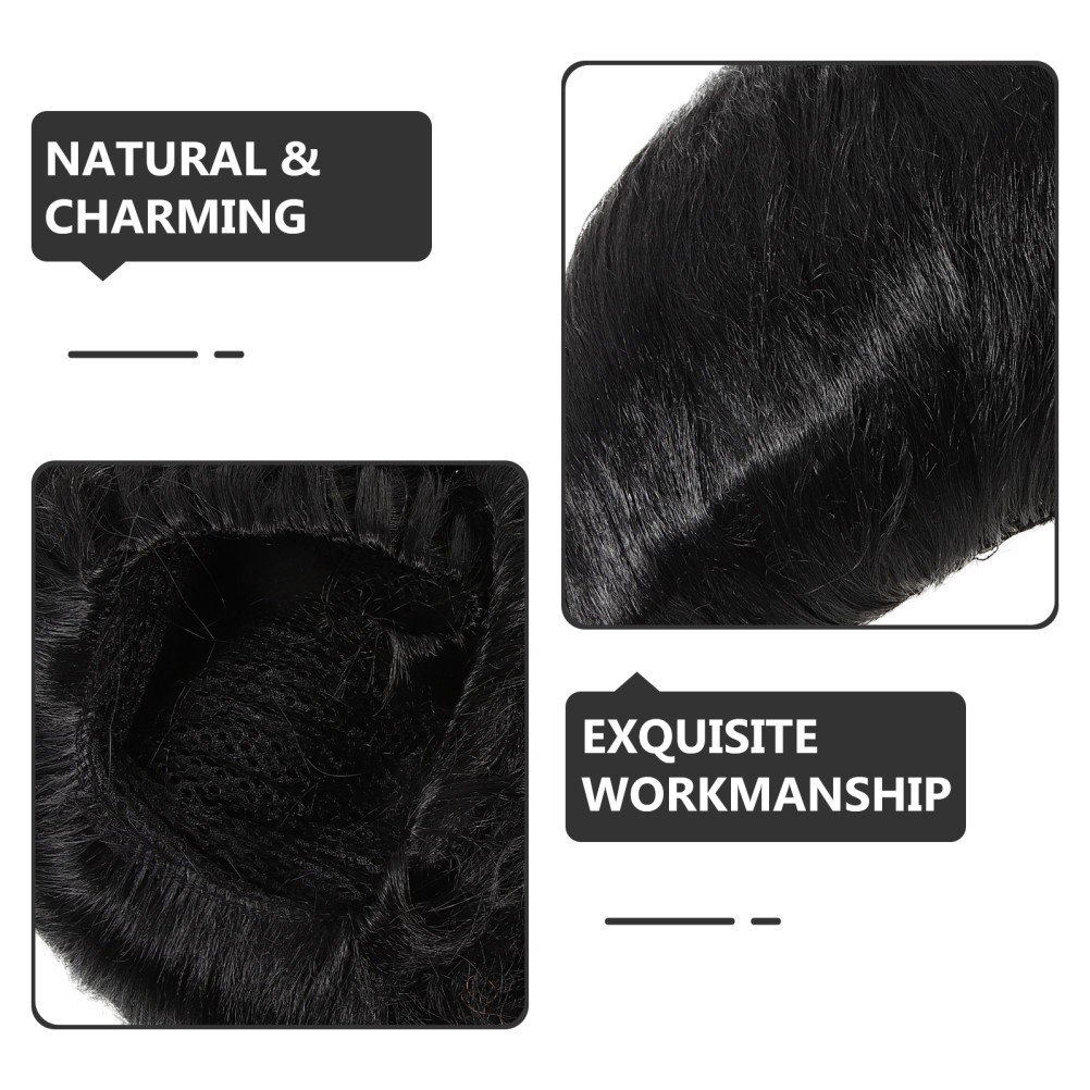 High Temperature Fiber Black Wig for Men Cosplay Party Style