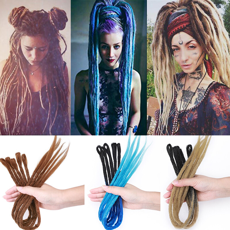 US 20”24” Dreadlocks Hair Extensions 100% Handmade Afro Twist Reggae Hair Unisex