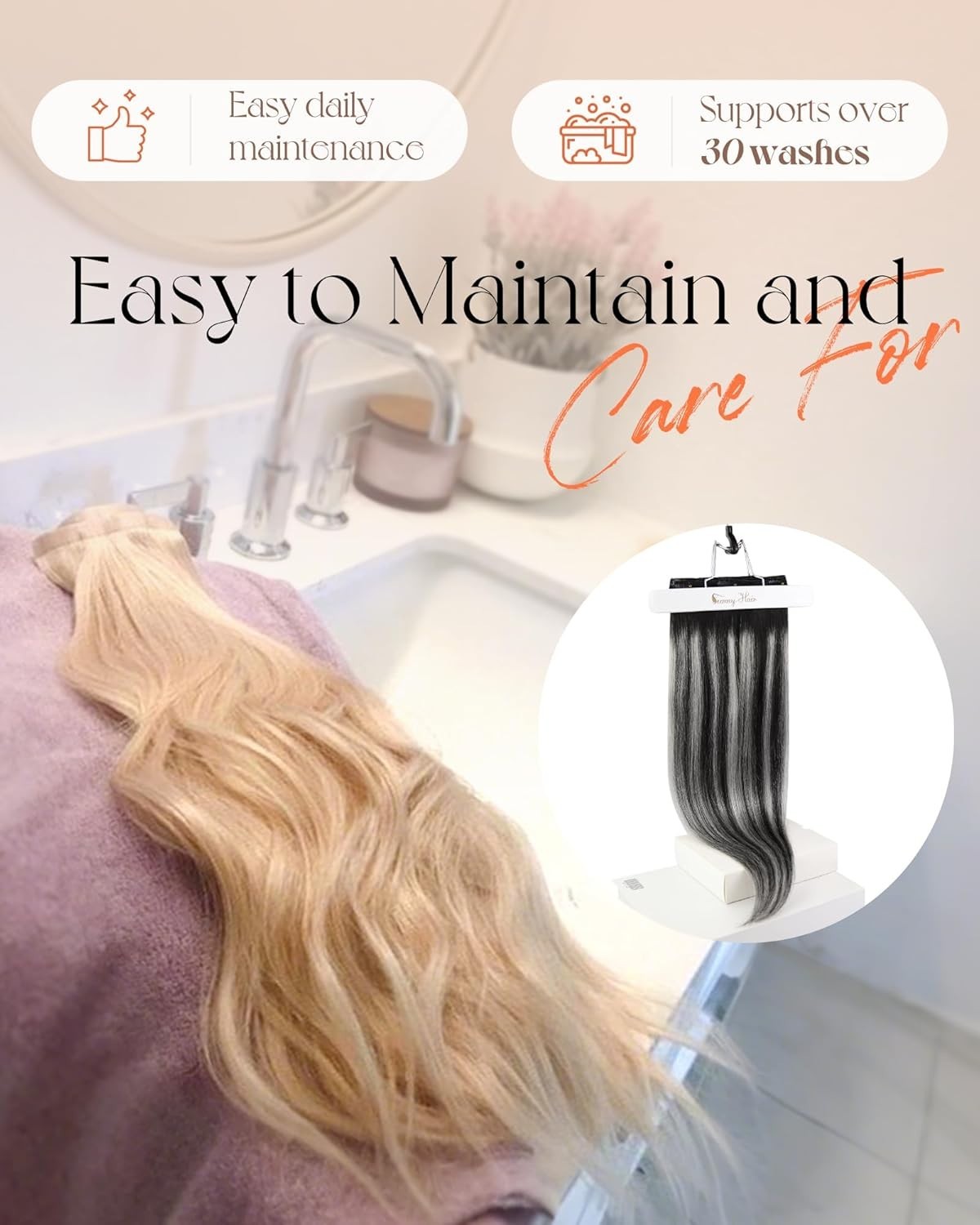 Sunny Hair CLIP-IN 12″ Ombre Silver-Black Roots Human Hair Extensions CP 1B-S-1B