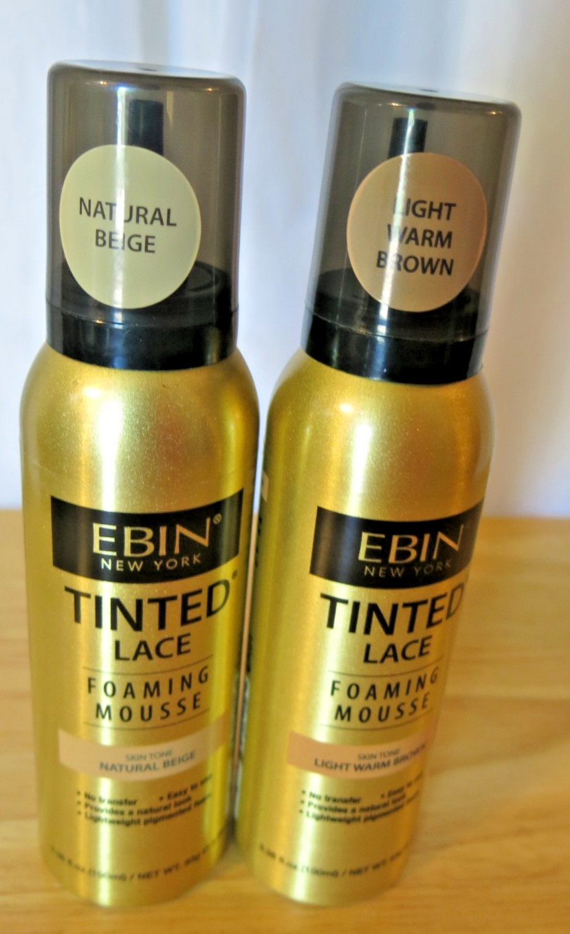EBIN New York Tinted Lace Foaming Mousse lot 2 Beige Warm Brown