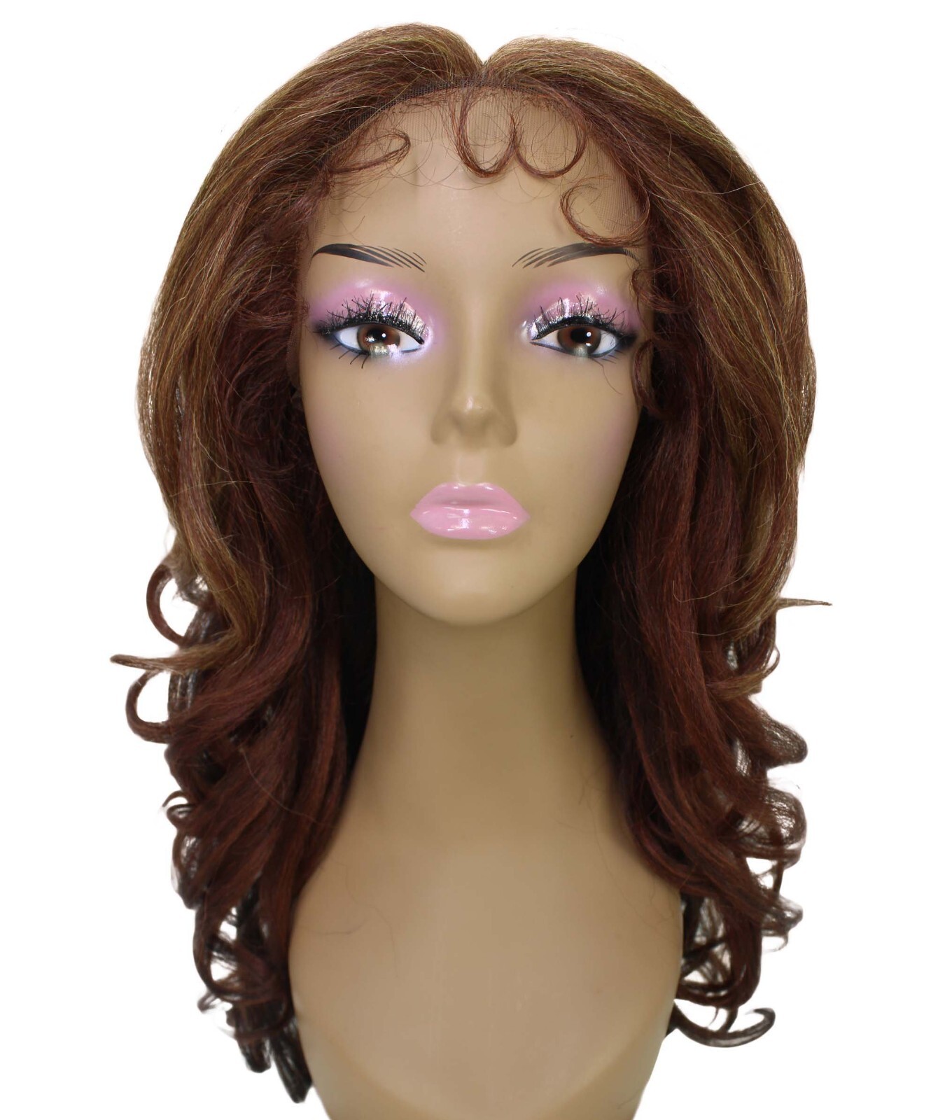 LUXLUXE Kiara Wavy Layered 18 in Long T Part Lace Front Wig, Heat Resistant Fibe