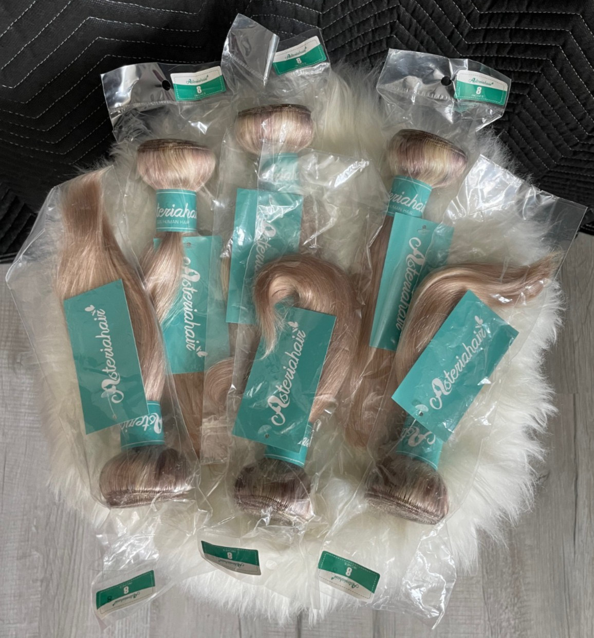 Platinum Ash Blonde 613 Straight 8″ Human Hair 6 Bundles with 13×4 HD Closure