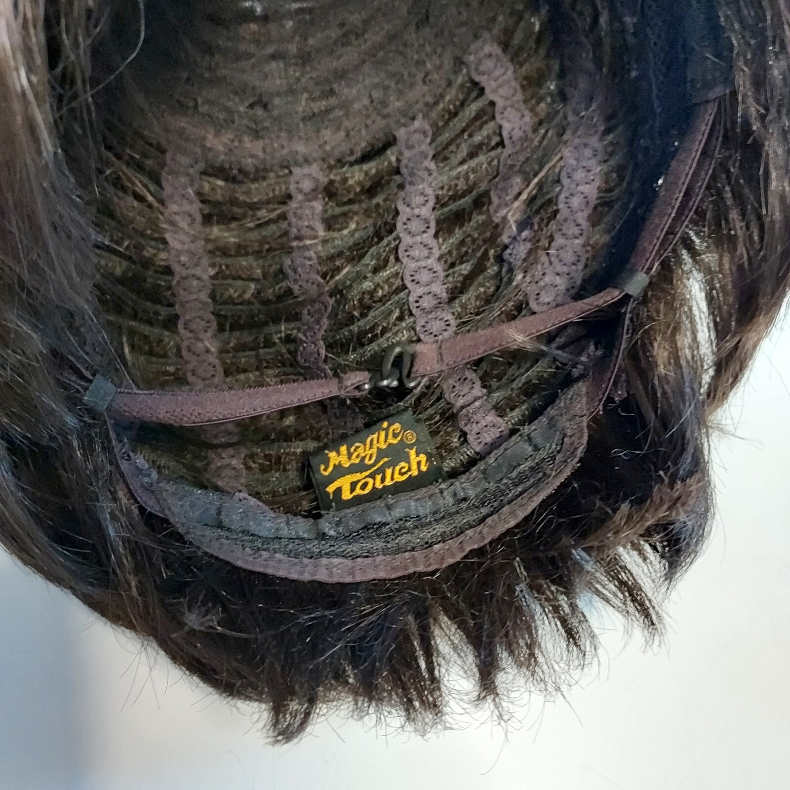 Wig Tapered Stacked Bob Dark Brown Chin Length Personal Fit Cap Magic Touch