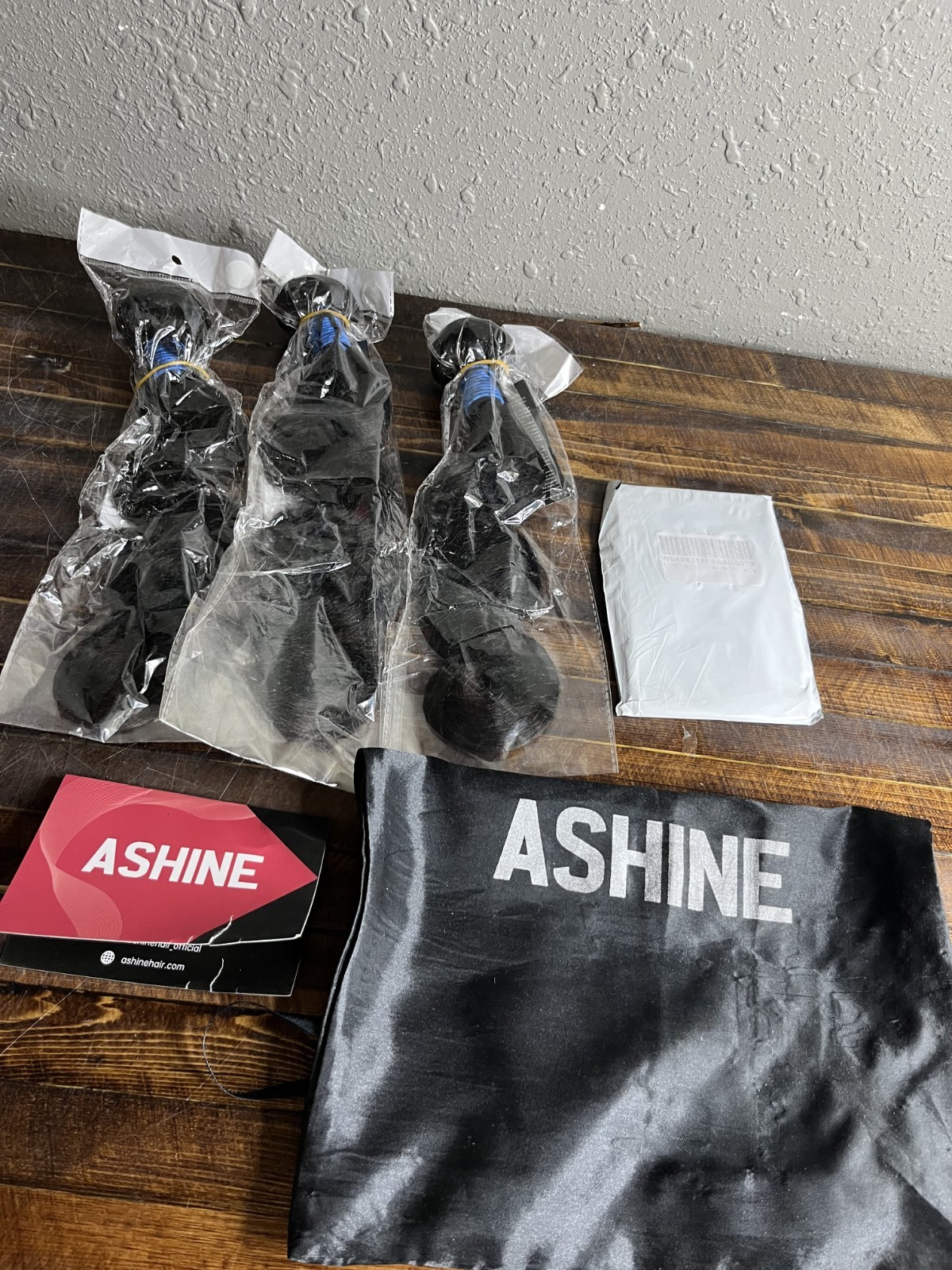 ASHINE 100% Human Hair Bundles Set – 18″, 20″, 22″ Black Natural Wave Weft