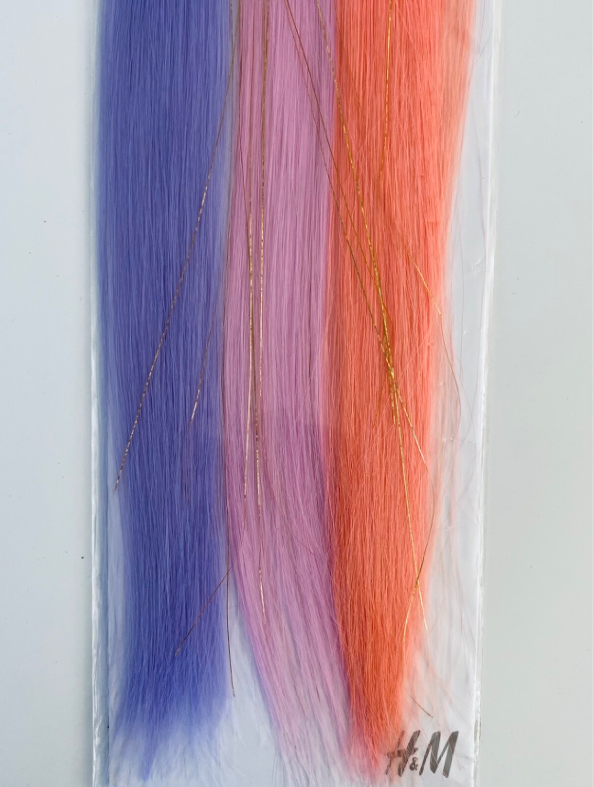 H&M purple pink orange clip in hair gold highlight Halloween Birthday Costume