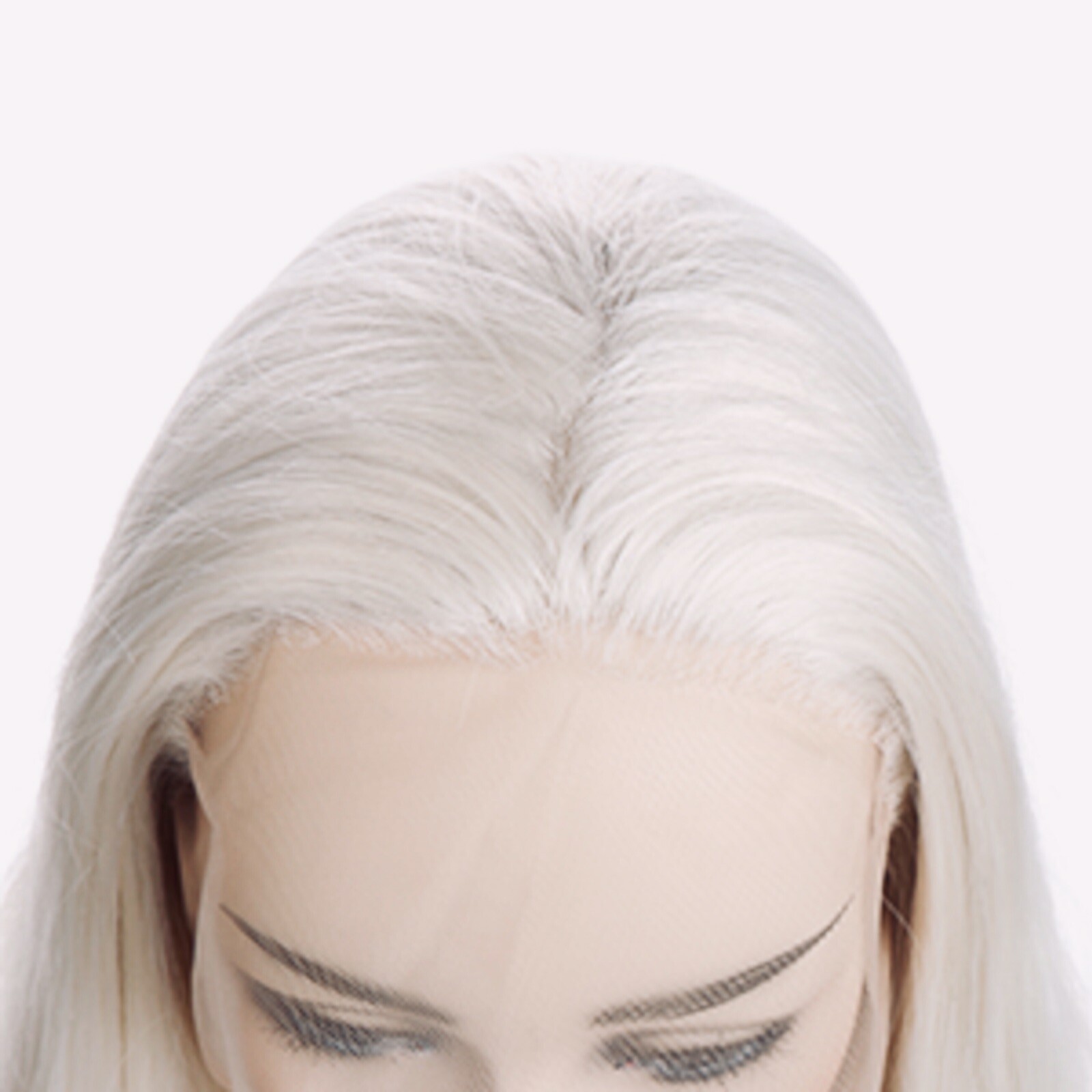 Morvally Wavy Lace Front Synthetic Wig Free Part 60# Platinum White 24″ Long NEW