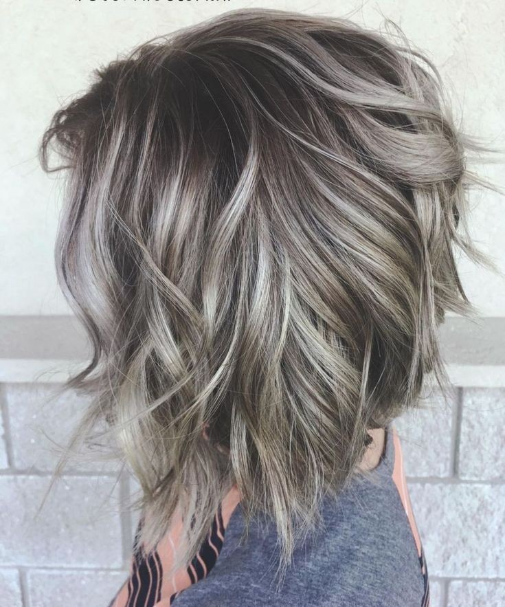 Short Ash Gray Dirty Blonde Highlight Wigs 100% Human Hair Wigs Lace Front Wigs
