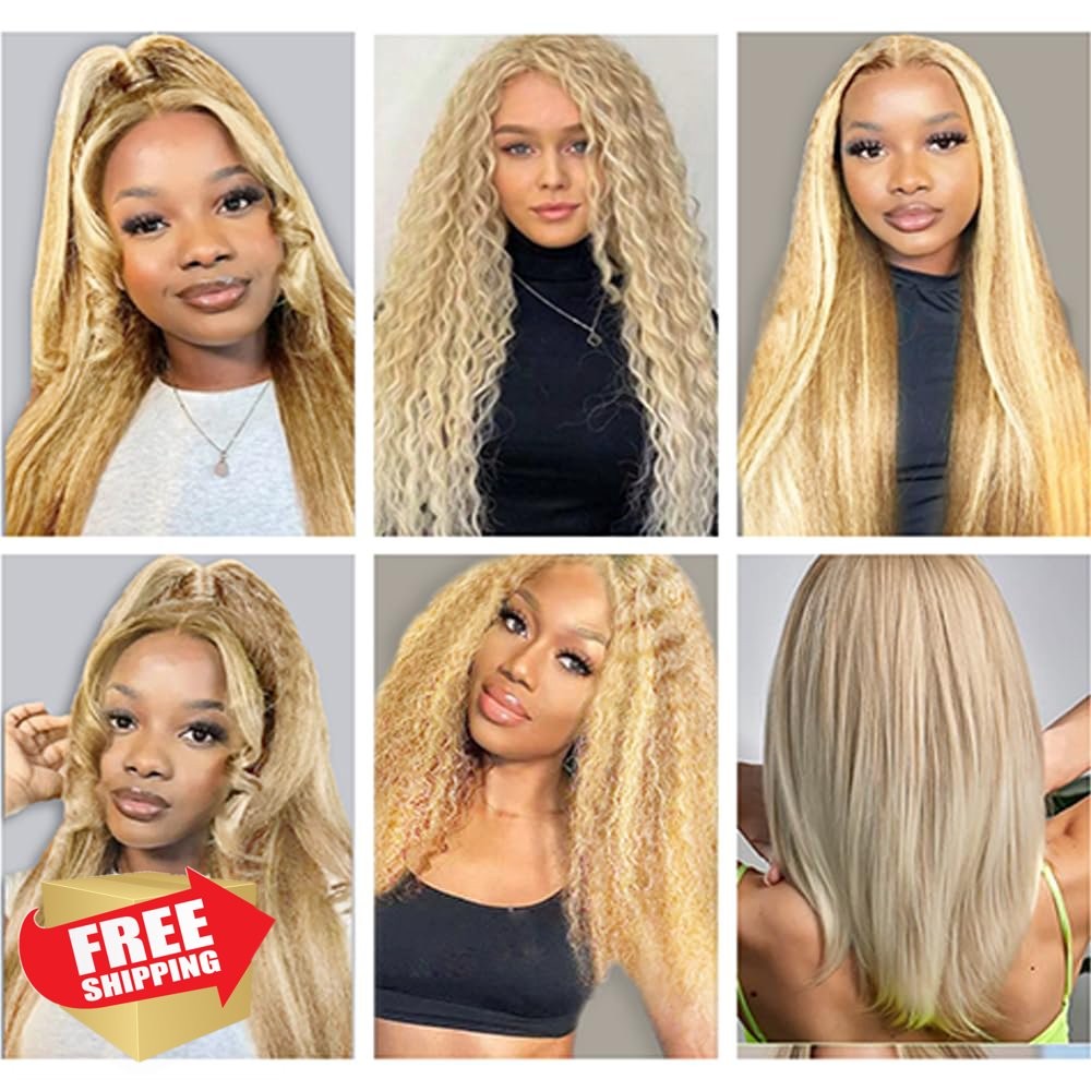 Poirewsa Honey Blonde Kinky Straight Bundles 16 Inch