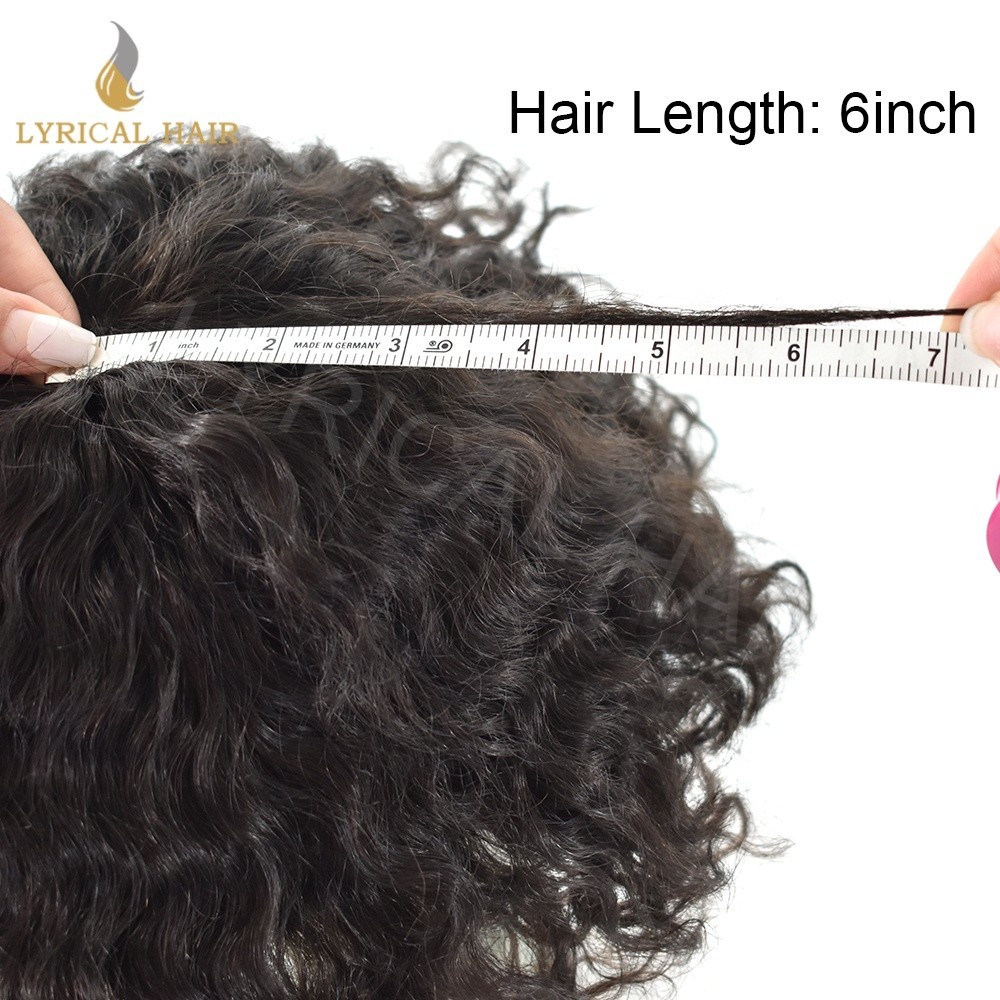 Lyrical Hair Afro Toupee For Black Men Human Hair Natural Curly Mens Hairpiece