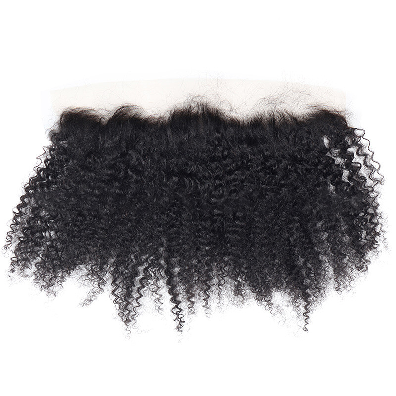 13X4 Lace Frontal Closure Afro Kinky Curly 100% Remy Human Hair Lace Free Part