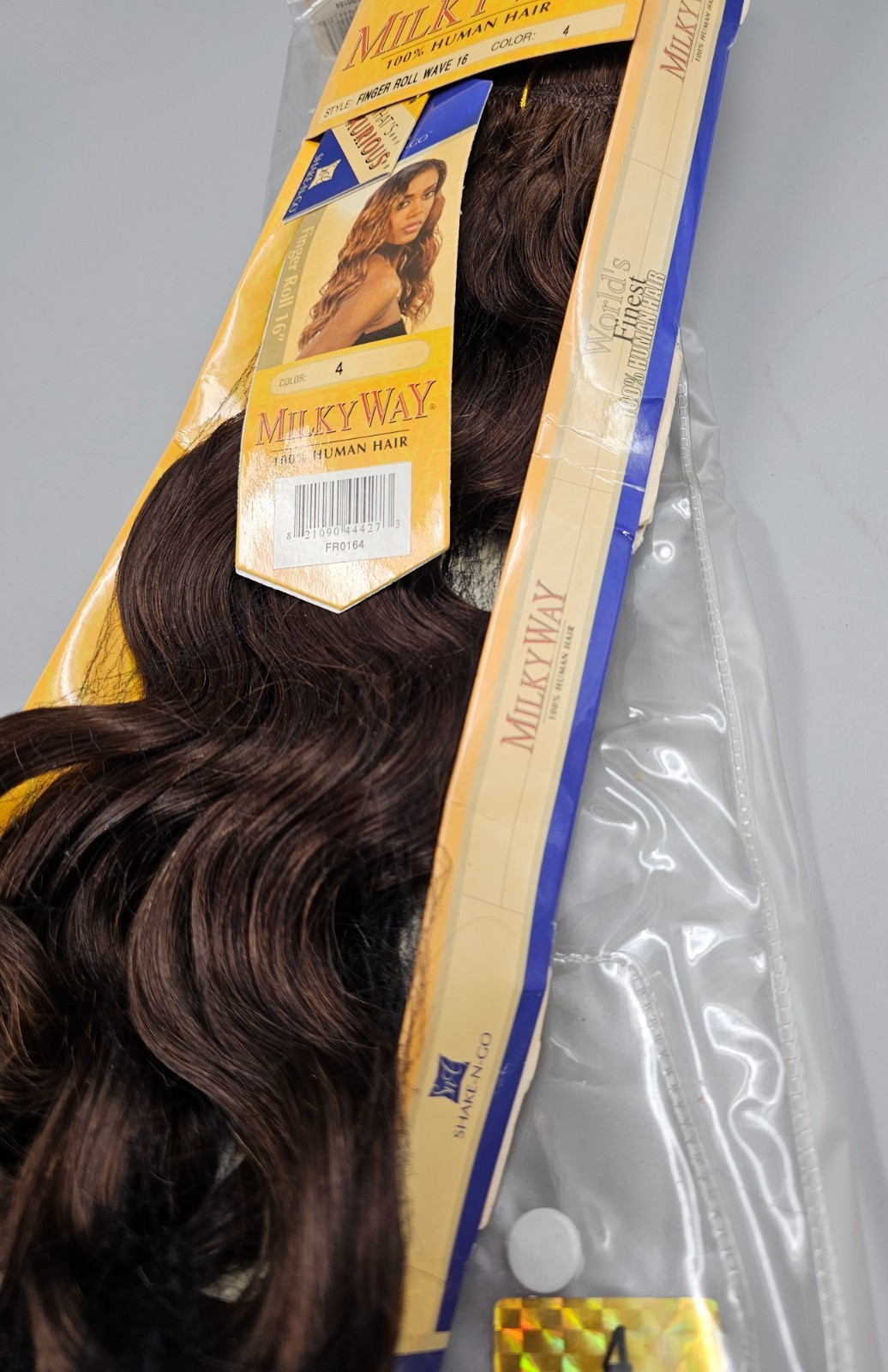 Milky Way 100% Human Hair 16″ Finger Roll Wave + FreeTress Synthetic Kelly Curl