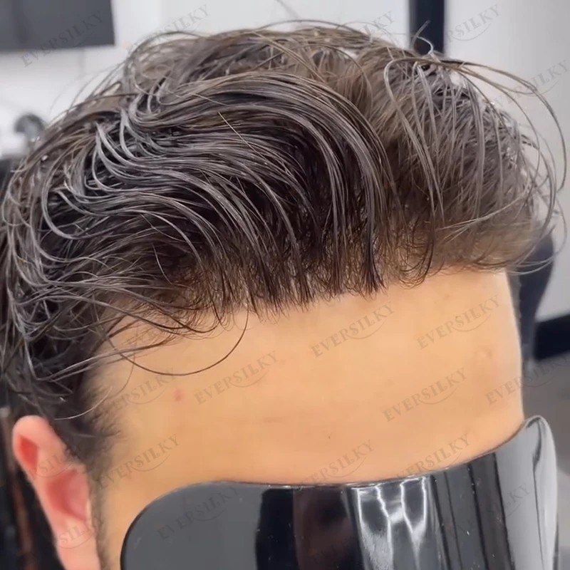 Injected Skin Toupee Male Hair 130% Durable Full Skin PU Toupee Human Hair Unit