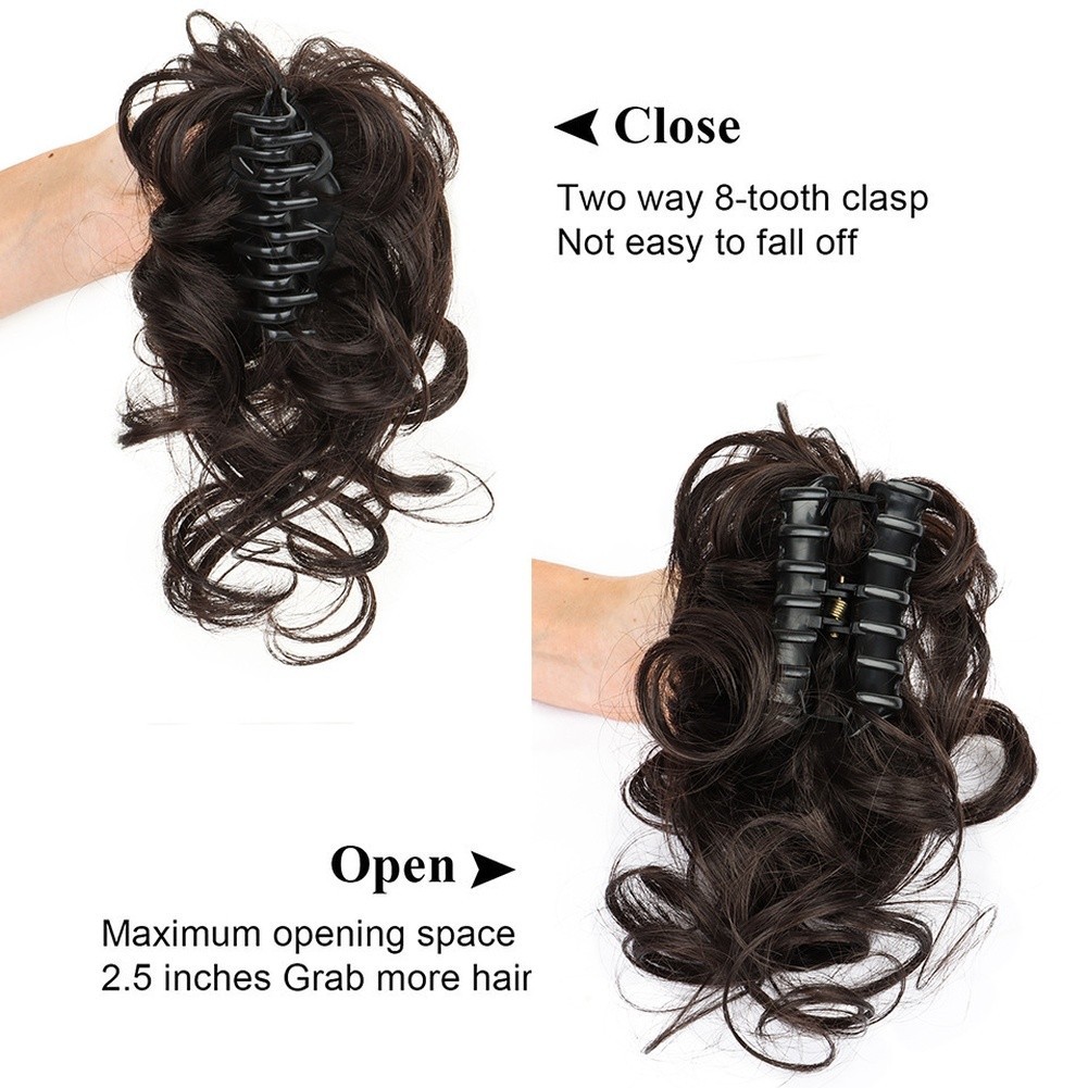 Short Wavy Synthetic Ponytail Hair Clip Hairpiece for Chic Lazy Updo Style