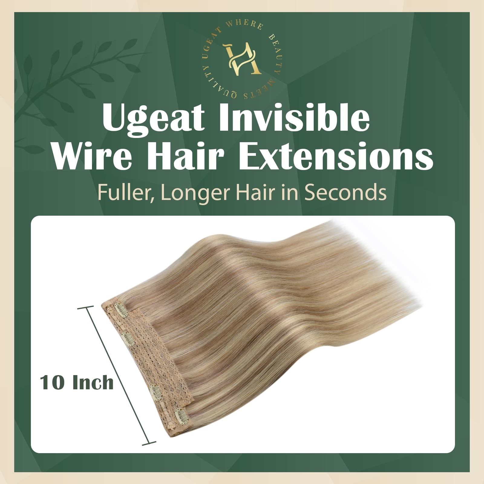 Ugeat Wire Hair Extensions Highlight Blonde12 Inch 70G Wire Hair Extensions