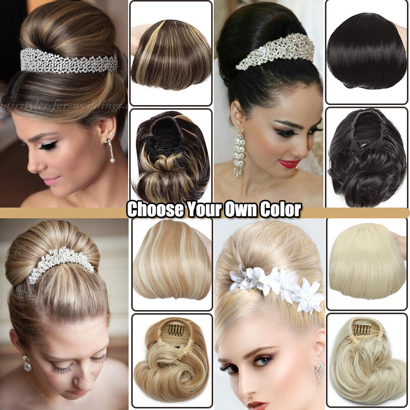 US Natural Clips-in Horn as Audrey Hepburn Updo Scrunchies Hair Extensions BUN