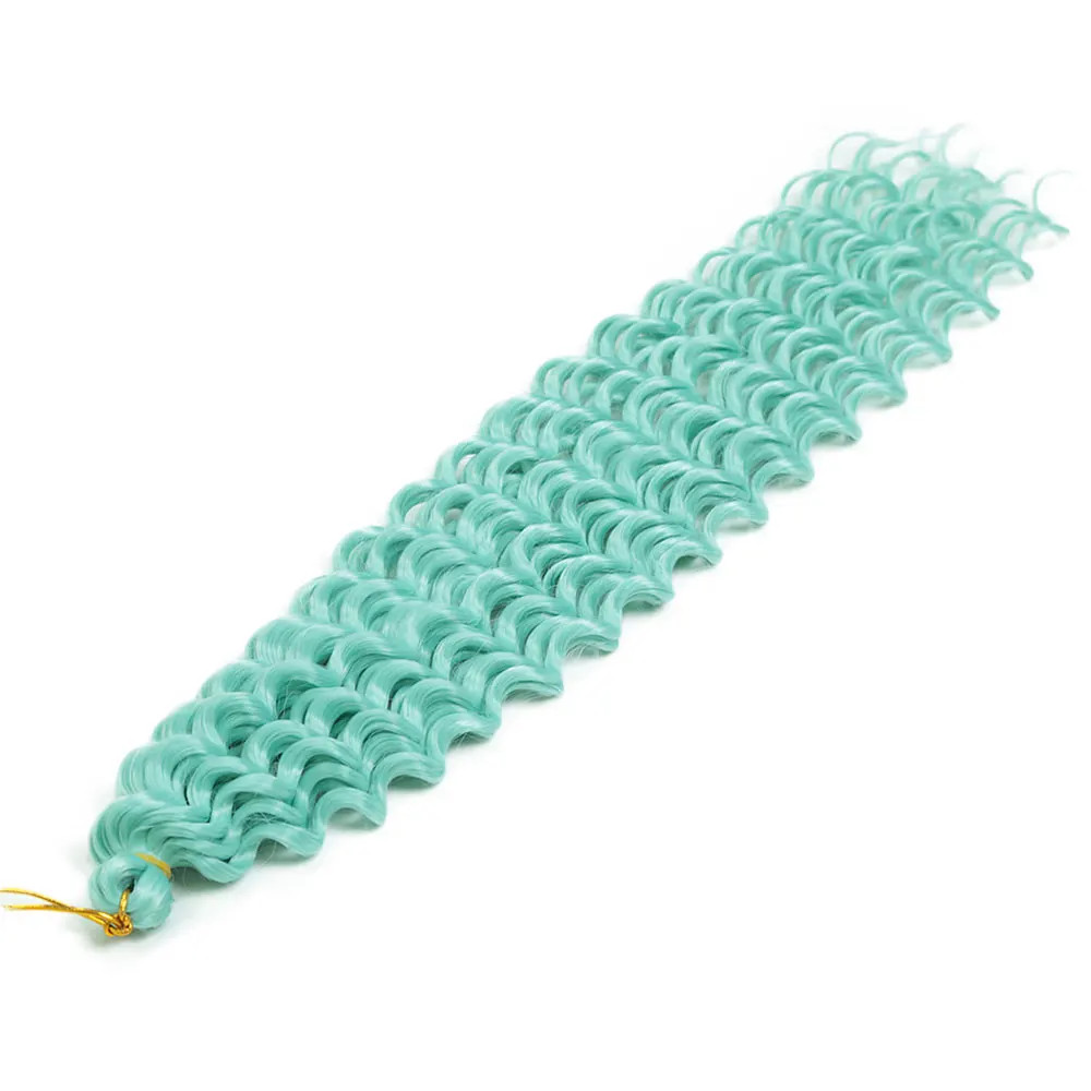 Women’s 22 Inch Soft Ombre Deep Twist Synthetic Crochet Braiding Hair Extensions