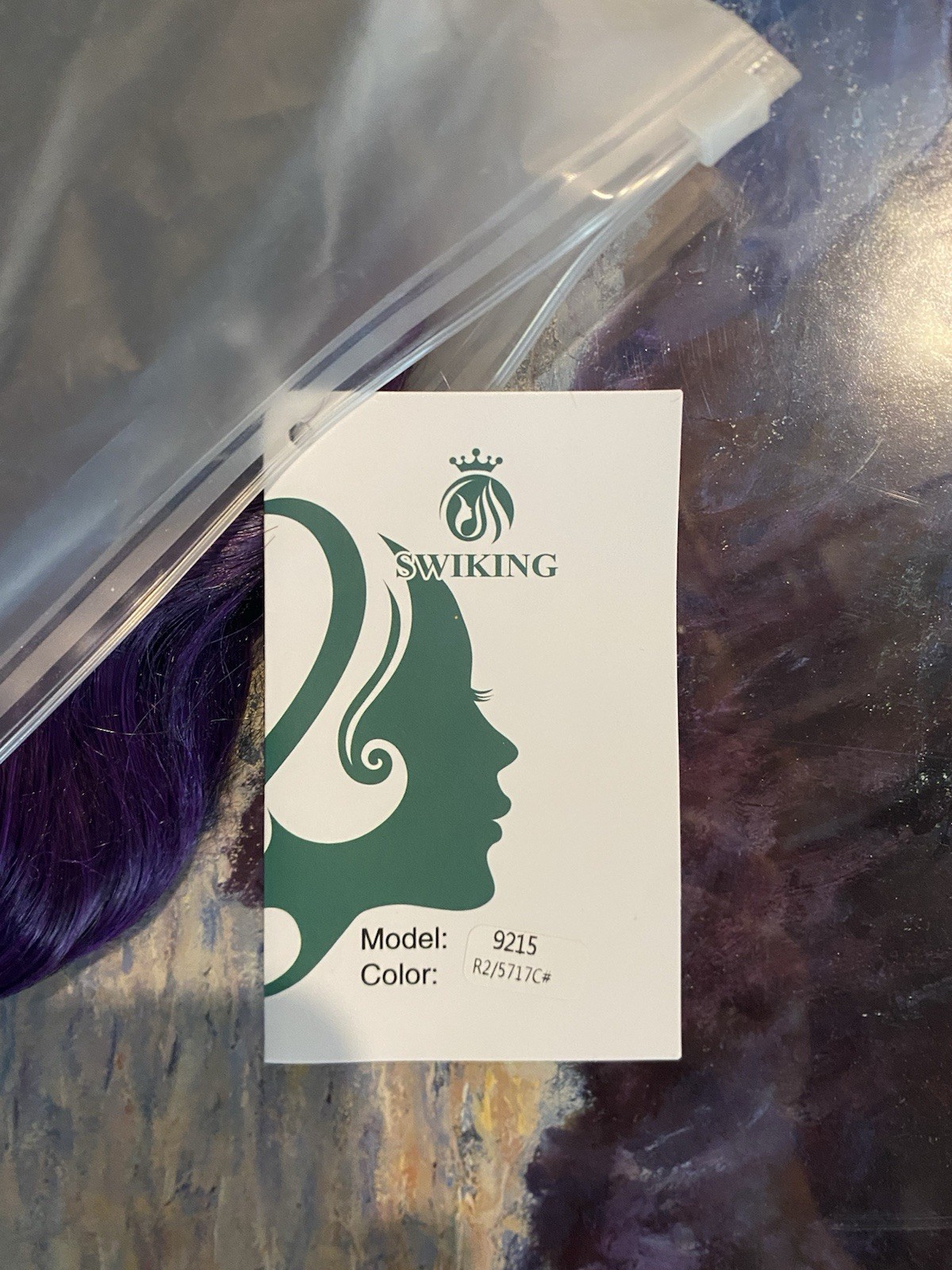 Swiking Ombré Purple Curly Wavy Long Wig For Woman.