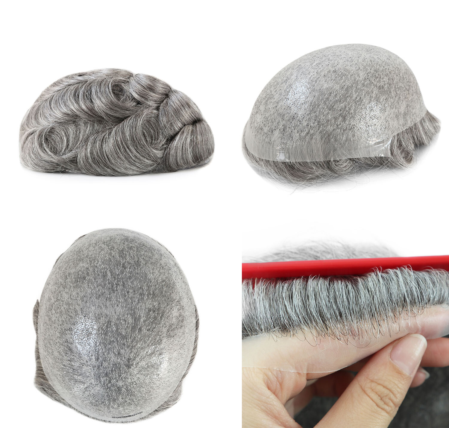 Toupee Mens Human Hair Thin Skin 0.05mm Hairpieces System Replecement Wig 8×10