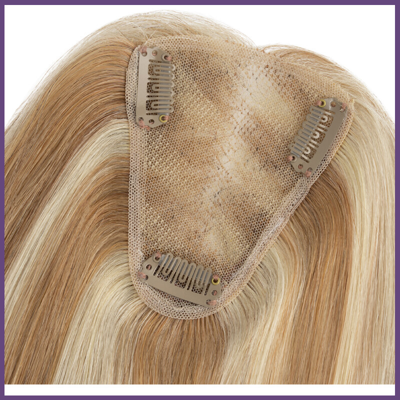 Clip In Hair Topper 100% Real Human Hair Piece Toupee Extensions Full Lace Base
