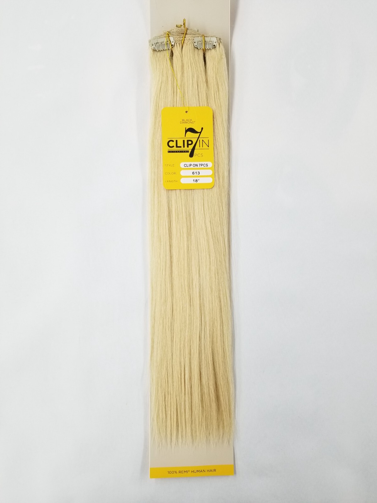 Black Diamond 7 Piece Clip In Weave 100% Remi Human Hair Extension 613-Blonde