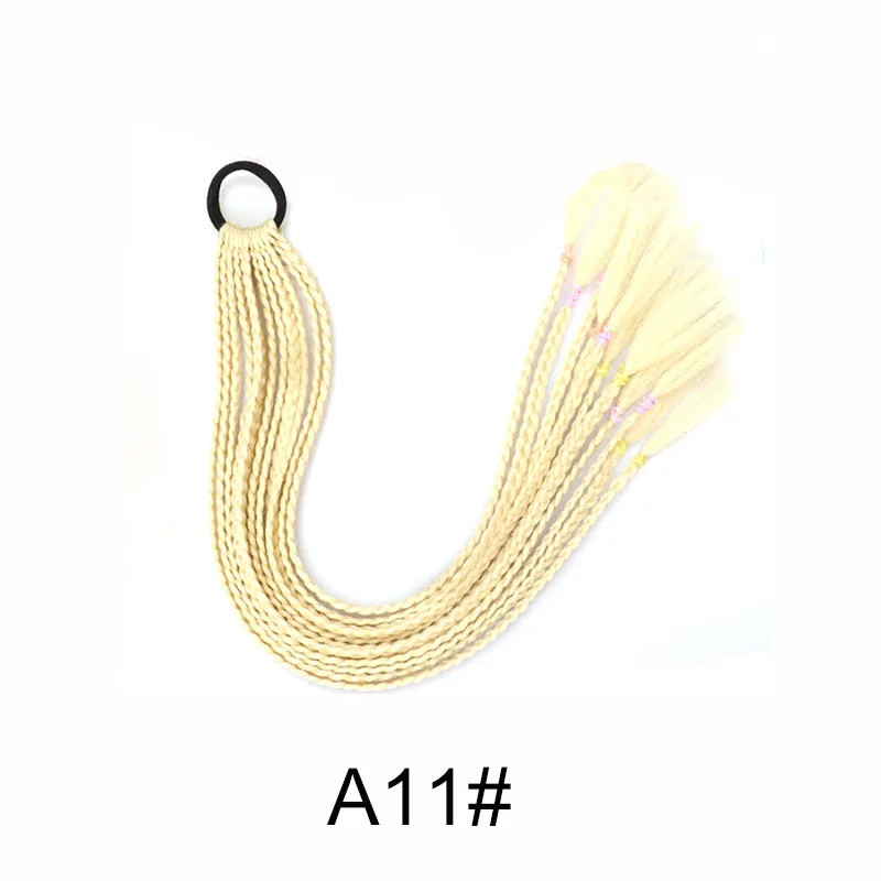 Gradient Colored Braided Ponytail Extension Elastic Rubber Band for Women Girls