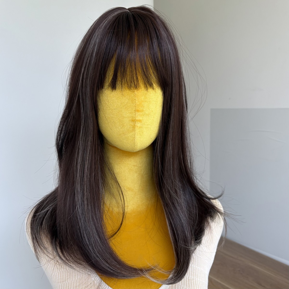 Synthetic Hair Cosplay Party Wig With Fringe Straight Mixed Brown blonde