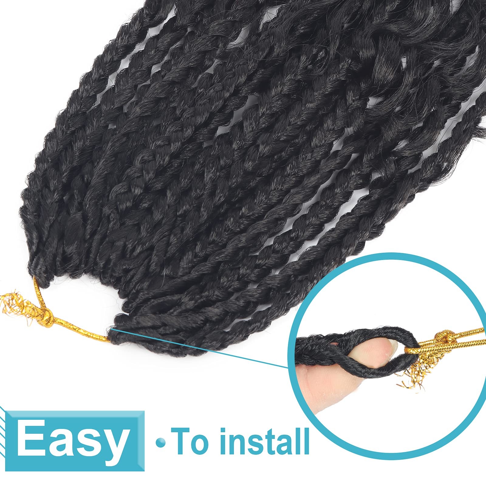 Goddess Bohemian Box Braids Crochet Hair – 14 Inch Curly Ends, 8 Packs Synthe…
