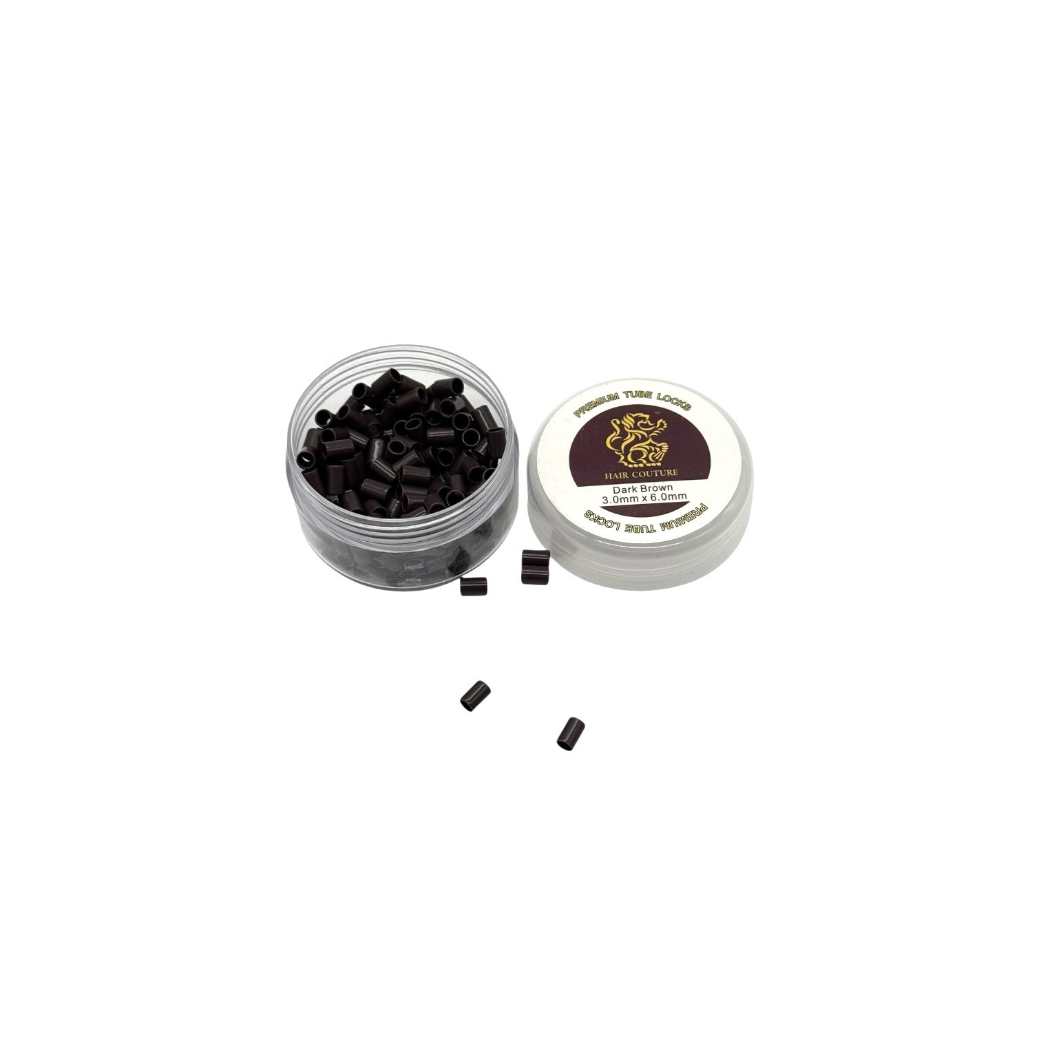 Beads Copper Dark Brown 3 X 6 MM Premium 200 Counts I Tip Hair Extensión