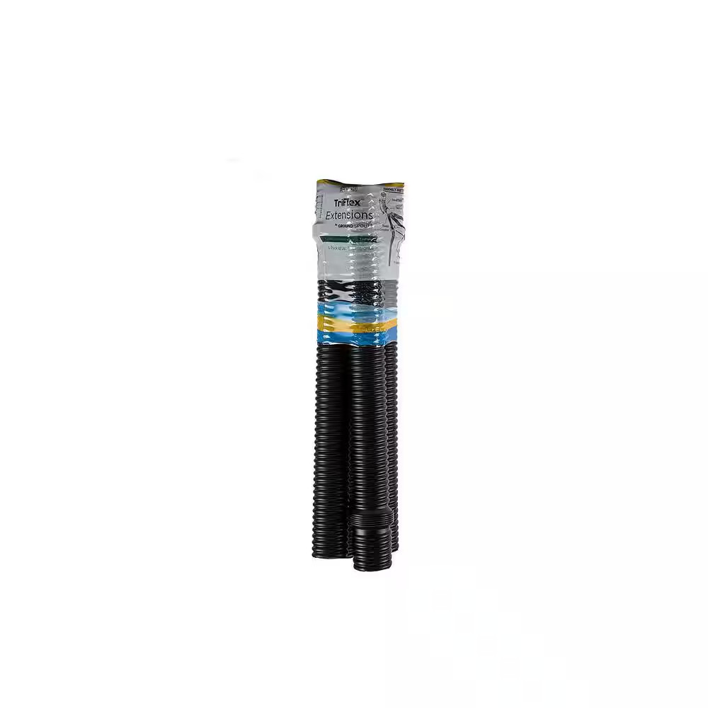 Triflex 24 In. Extensions Black Vinyl Downspout Extensions