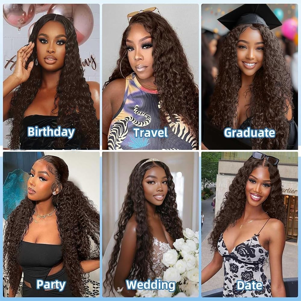 Auokmar 28 30 32 Inch Color 4 Human Hair Bundle Chocolate Brown Kinky Curly 3