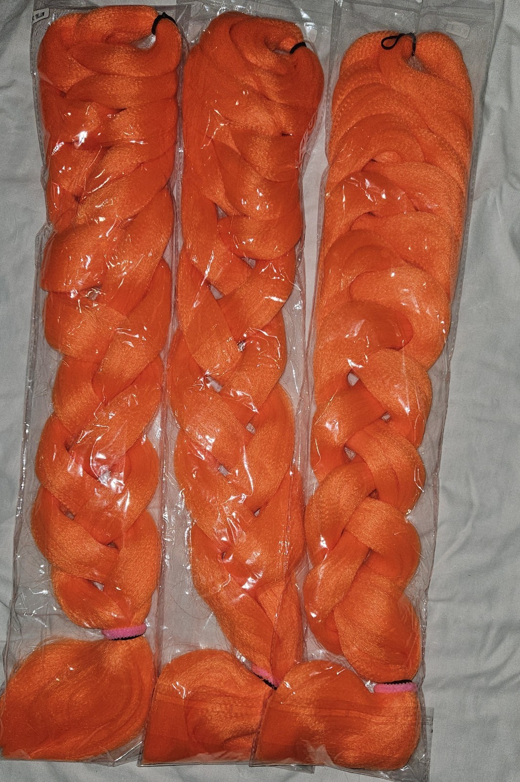 3 Pack Orange Braids Jumbo Hair Extension 24 inches For Daily Use Party Hall