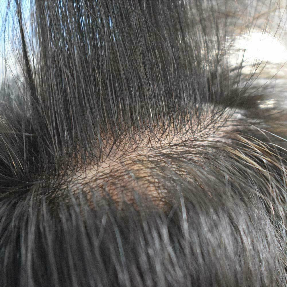 Mens Toupee Thin Skin Invisible PU 0.06mm Full Poly Human Hair piece for Men Wig