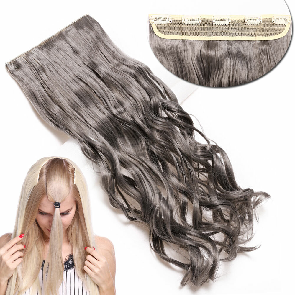 US 1Pcs Clip In Hair Extensions 3/4 Full Head Natural As Human Real Long Thick H