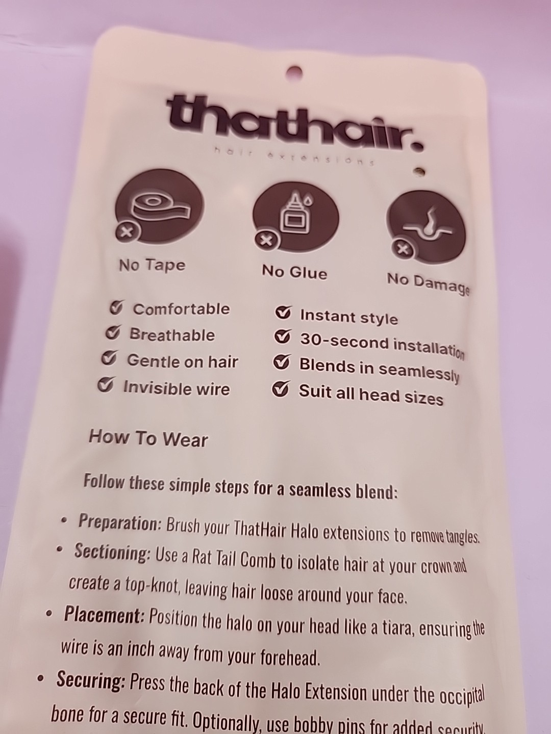 Thathair High Quality Halo Hair Extensions 12″ + Wavy & Straight – Golden Blonde