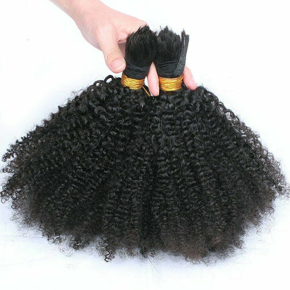 Afro Kinky Curly Human Hair Bulk For Braiding Mongolian Bulk Hair Extension 1Pcs