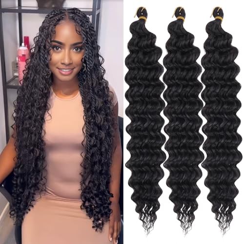 Ocean Wave Crochet Hair 3 Packs 30 Inch Deep Twist 30 Inch (Pack of 3) #1B