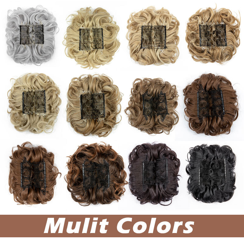 Bridal Curly Messy Bun Hair Piece Scrunchie Comb Clip Hair Updo Extensions 90g
