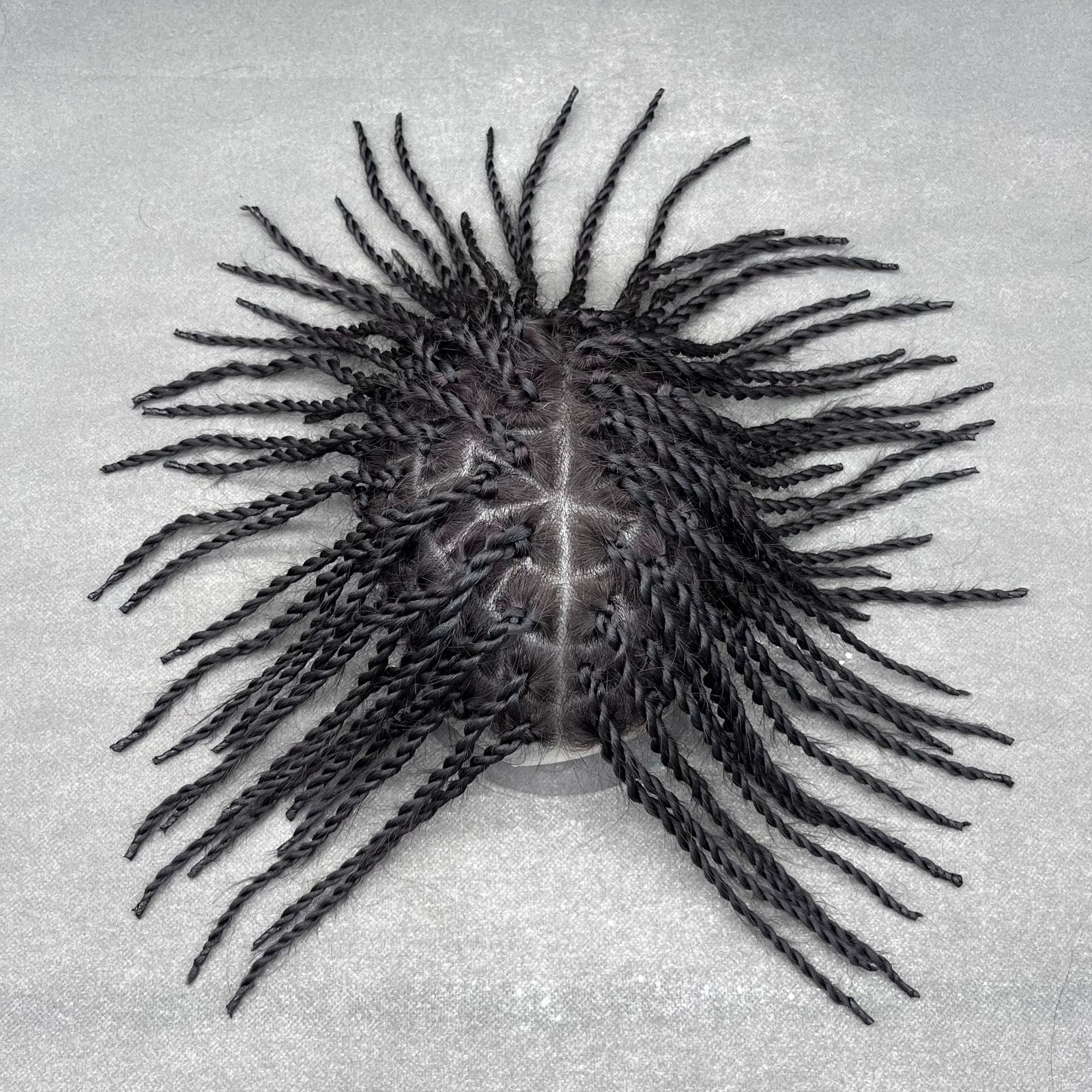 Afro Toupee For Black Men Twist Braids Pu Skin 100% Human Hair 10inch 8×10“