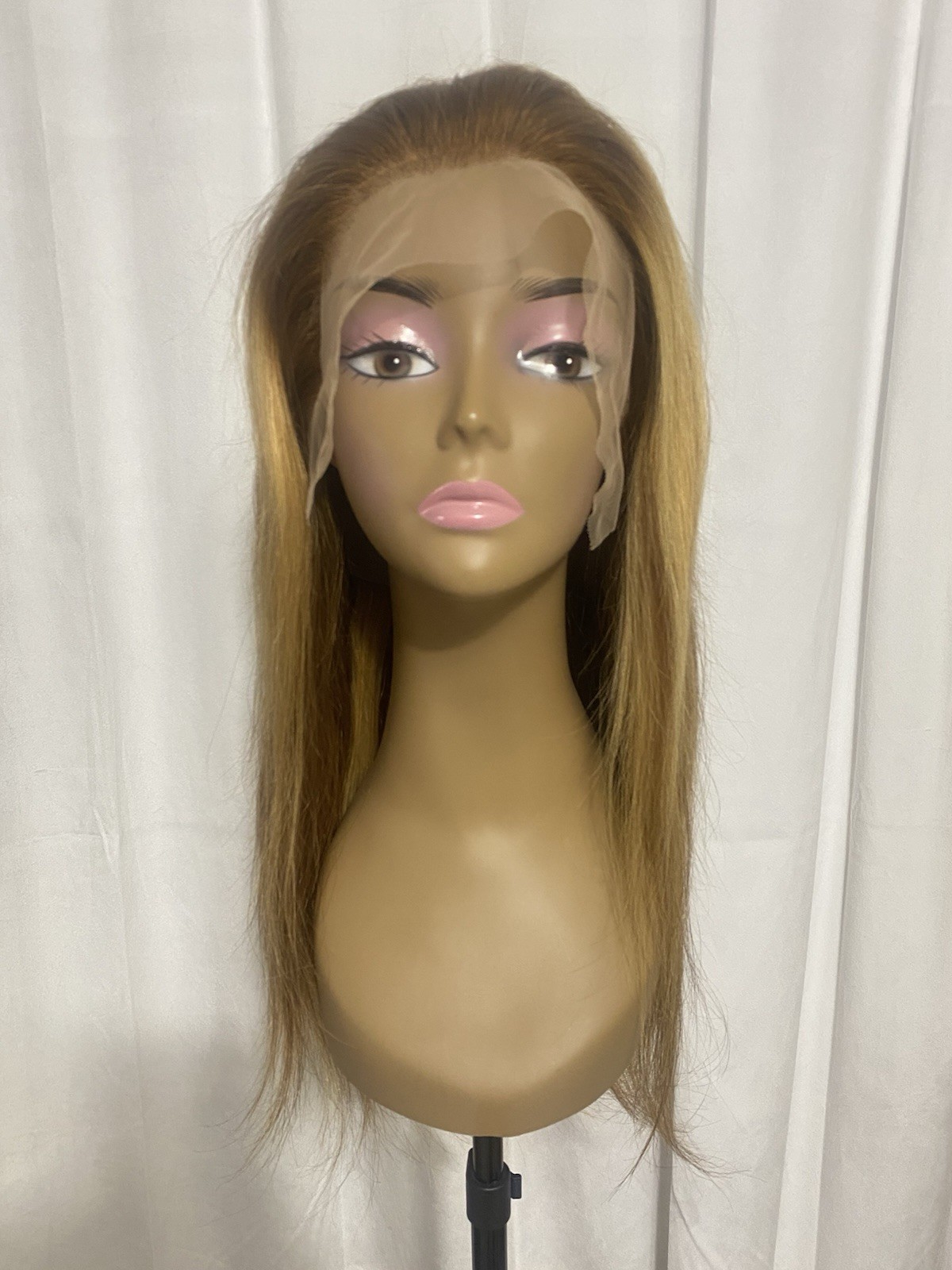 24 Inch 4/27 Ombre Honey Blonde Highlight 13×4 HD Lace Front Wig Human Hair M/L