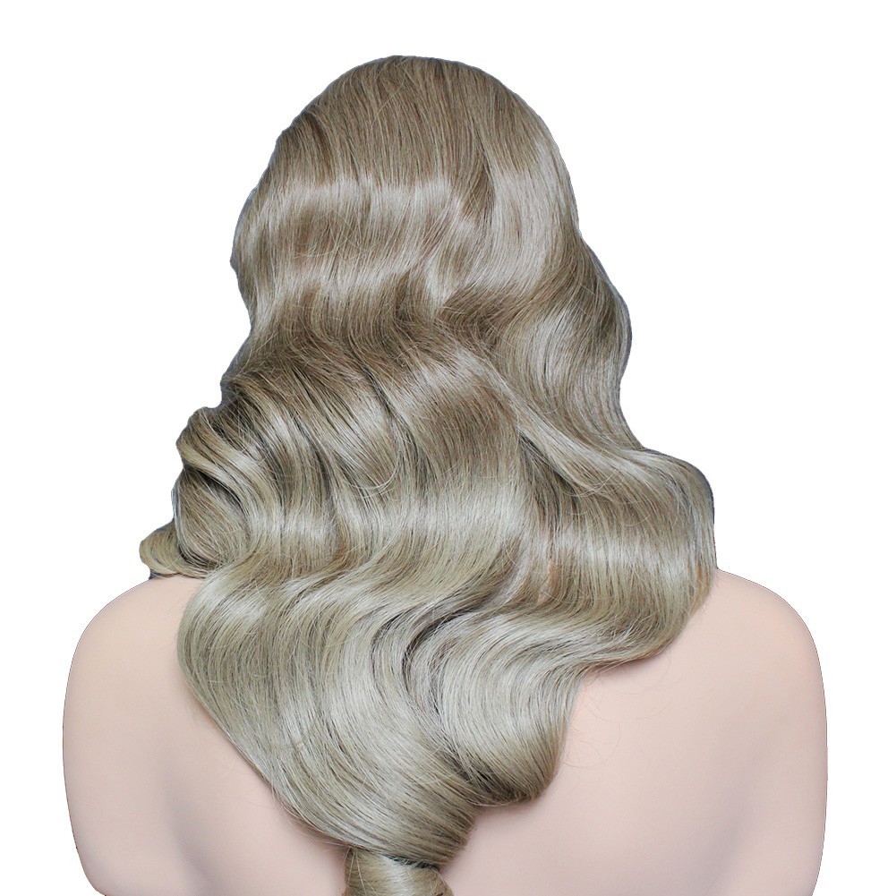 Classic Cap women Synthetic curly wavy Long Brown wig HengFeng LHL15