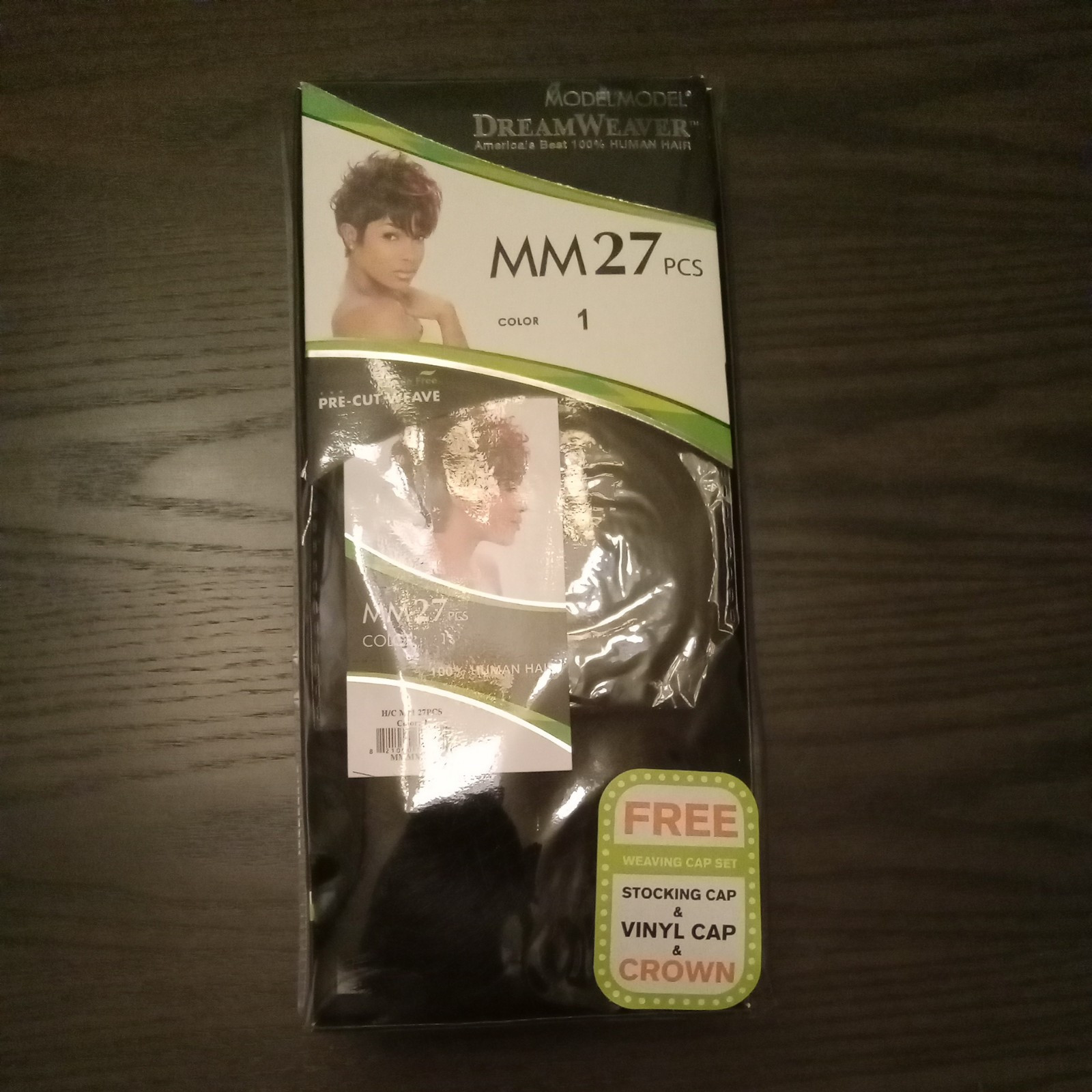 Model Model DreamWeaver 100% Human Hair MM27 PCS Color 1 Pre- Cut Weave B3