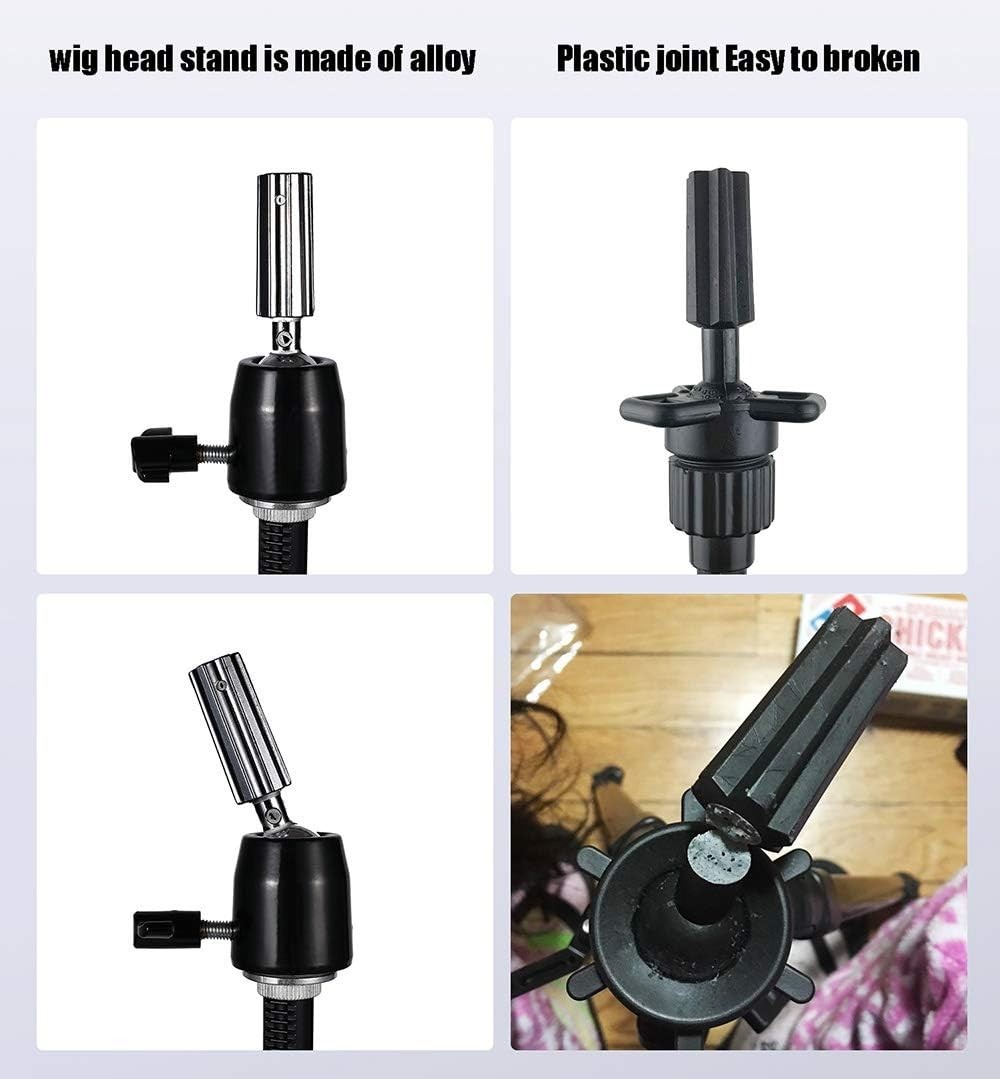 Adjustable Wig Stand Tripod with Non-Slip Base for Stable Mannequin Support