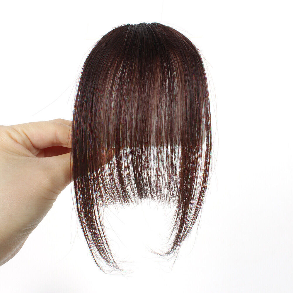 Hair Clip in Bangs 100% Human Hair Wispy Bangs with Temples Front Hairpieces USA