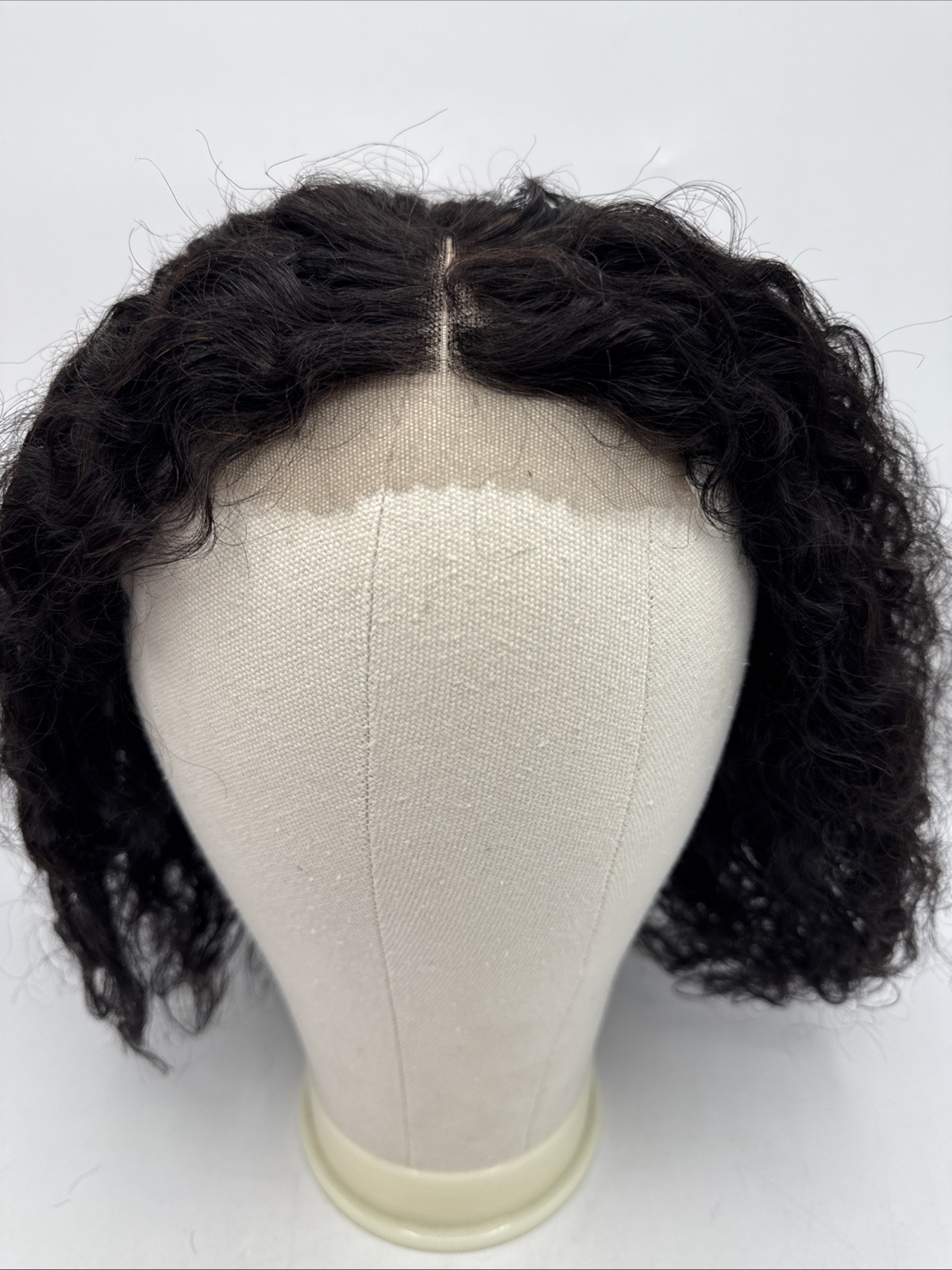 Curly 12” Bob Wig Lace Front 4×4 Natural Color Water Wave New! Black Brown