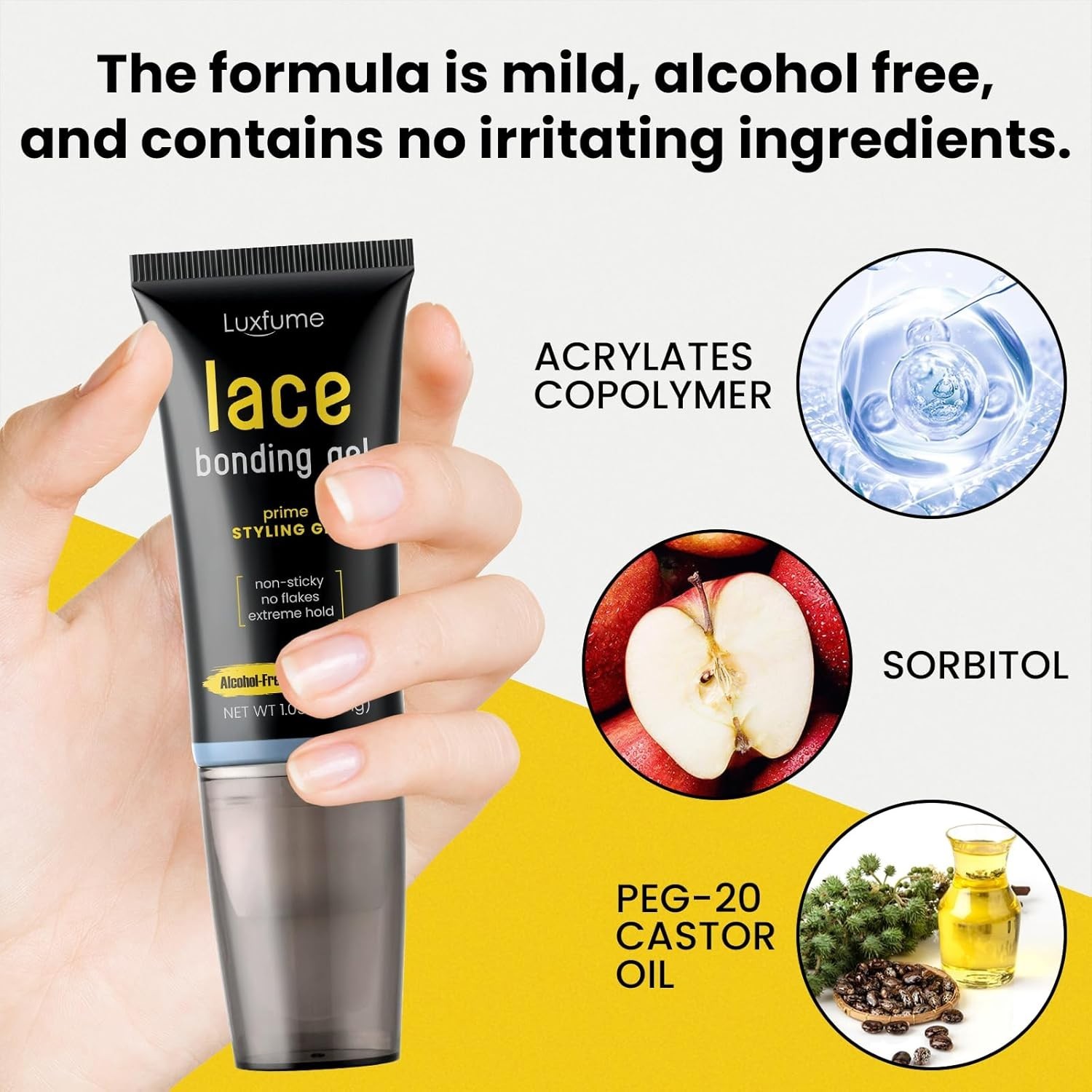 Lace Bonding Gel,Wig Glue Lace Glue,New Brush Head Design,Invisible & Skin-Fr…