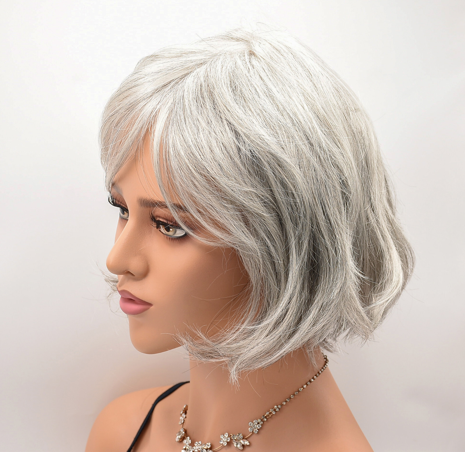 MARSHA Wig by ENVY, Medium Grey, *CLEARANCE!* Mono Top & Lace Front